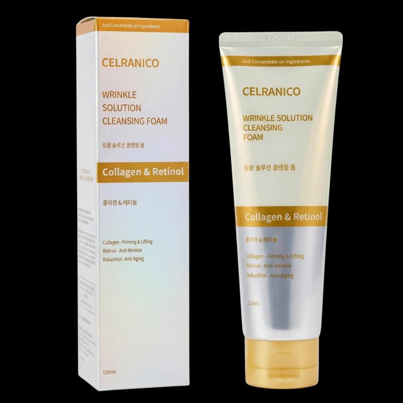 Celranico Очищающий гель для лица с  коллагеном и ретинолом WRINKLE SOLUTION CLEANSING FOAM COLLAGEN