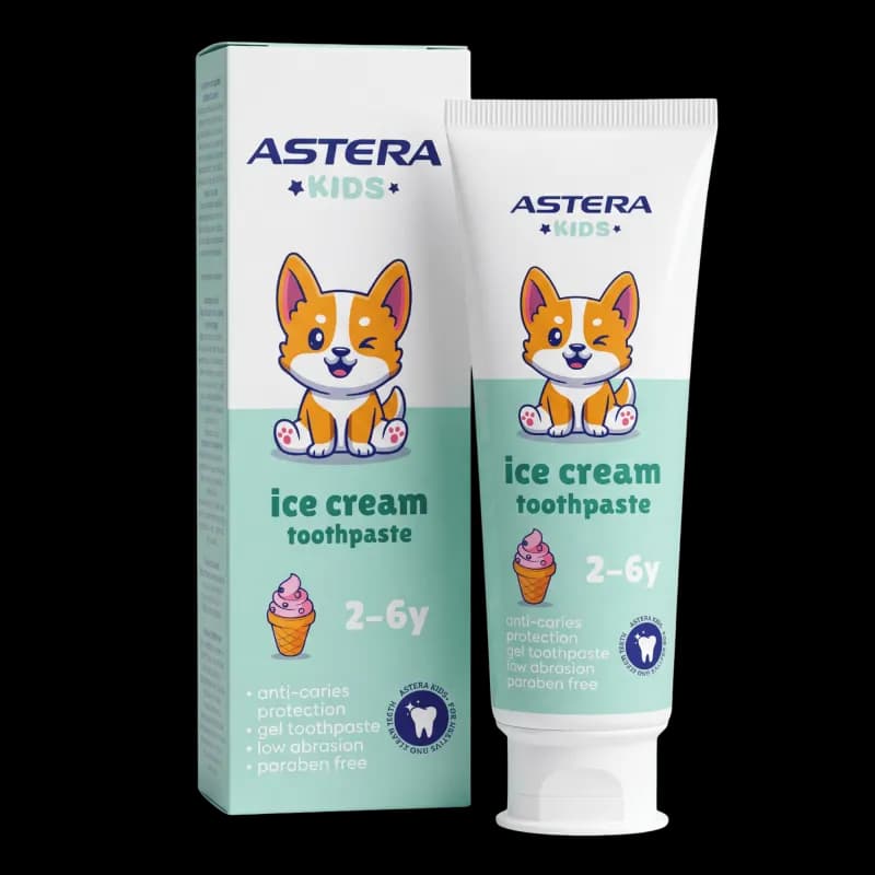 Паста зубная ''ASTERA'' детская 2-6 мороженое 65мл