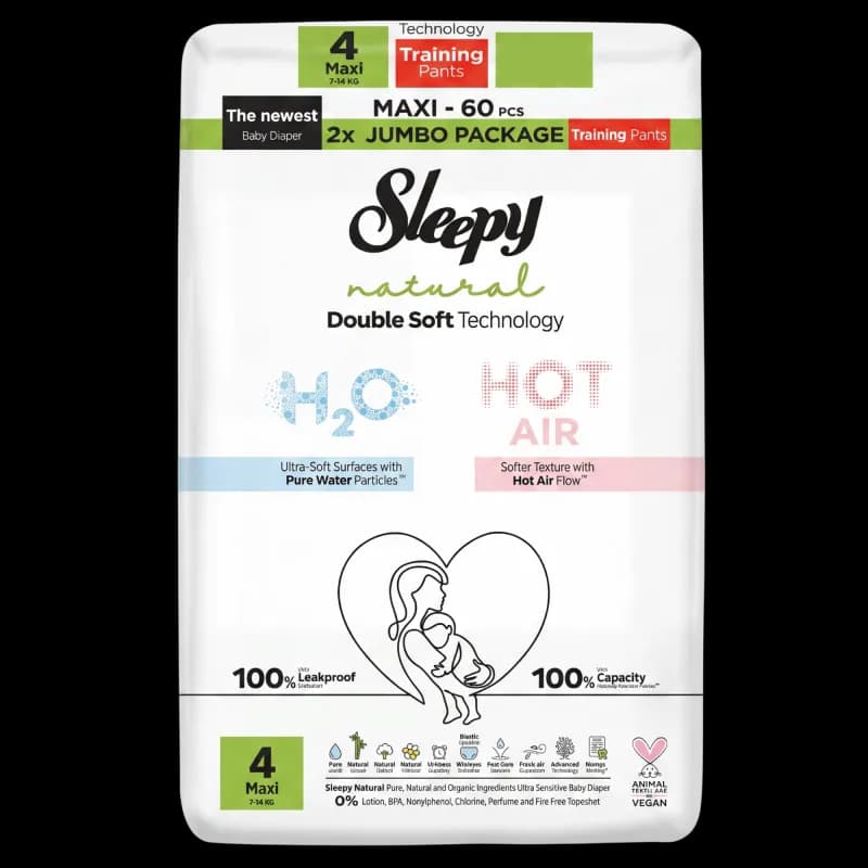Подгузники-трусики Sleepy Ultra Sensitive 4 Maxi размер 4, 7-14 кг, N60