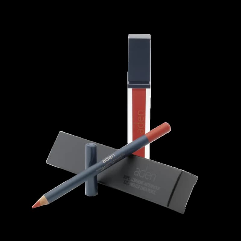Жидкая помада для губ Aden Liquid Lipstick + Карандаш для губ Lipliner Pencil Set №1