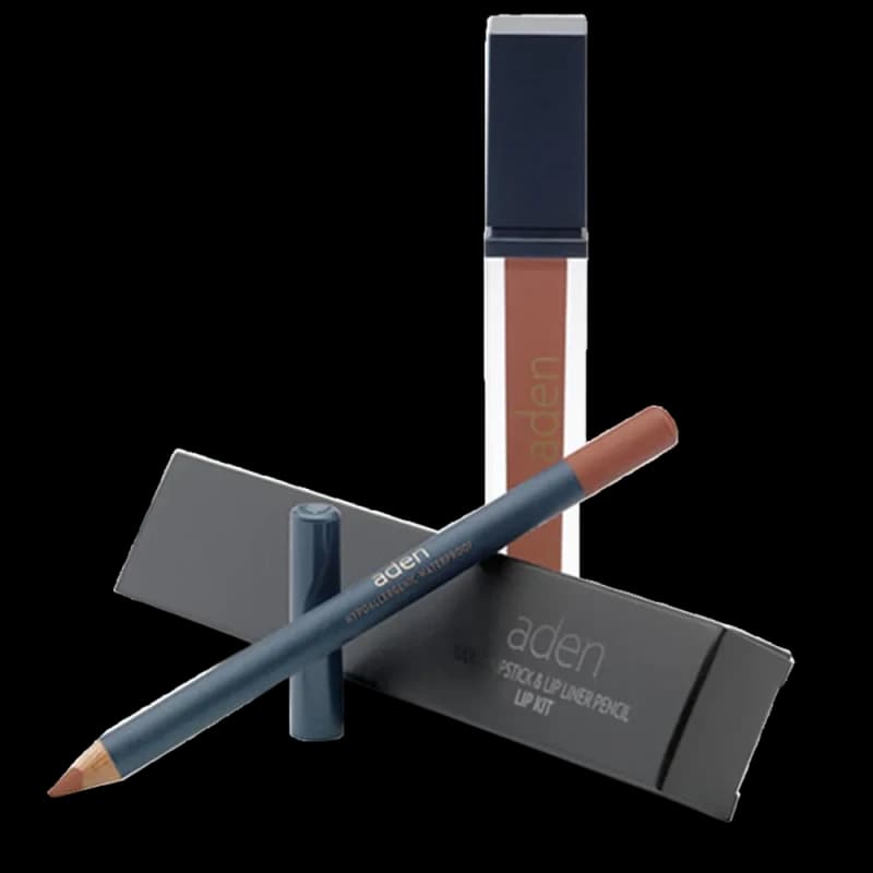 Жидкая помада для губ Aden Liquid Lipstick + Карандаш для губ Lipliner Pencil Set №4