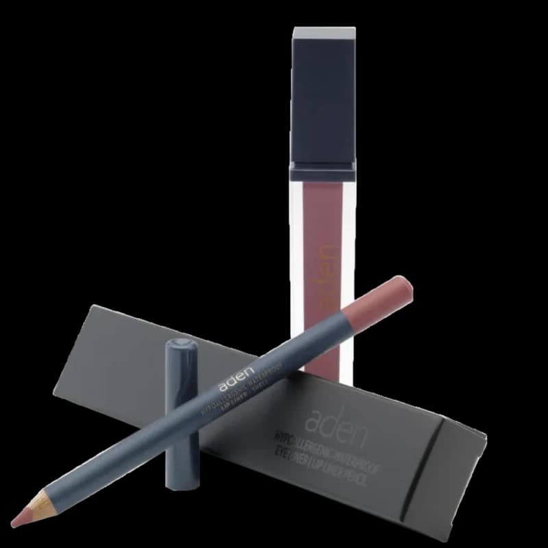 Жидкая помада для губ Aden Liquid Lipstick + Карандаш для губ Lipliner Pencil Set №5