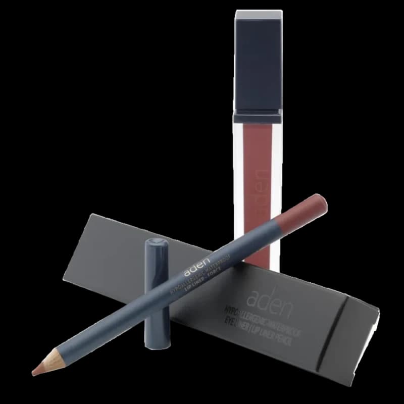 Жидкая помада для губ Aden Liquid Lipstick + Карандаш для губ Lipliner Pencil Set №6