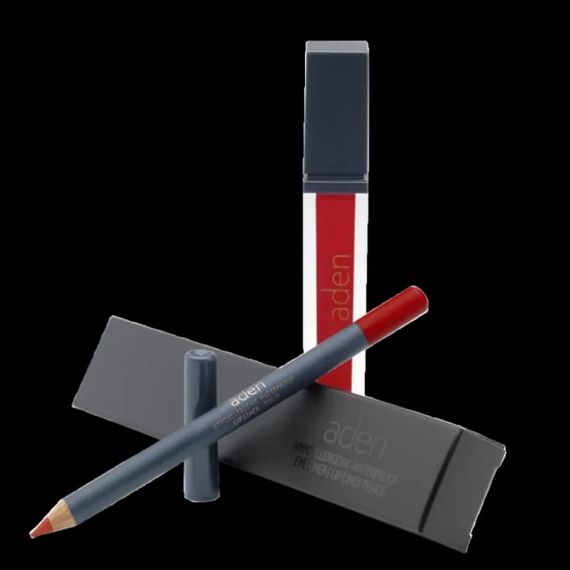 Жидкая помада для губ Aden Liquid Lipstick + Карандаш для губ Lipliner Pencil Set №8