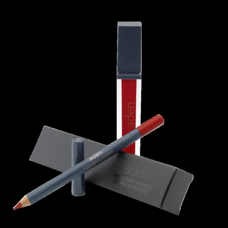 Жидкая помада для губ Aden Liquid Lipstick + Карандаш для губ Lipliner Pencil Set №9