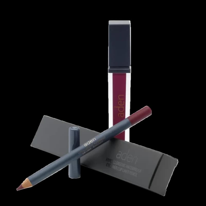 Жидкая помада для губ Aden Liquid Lipstick + Карандаш для губ Lipliner Pencil Set №11