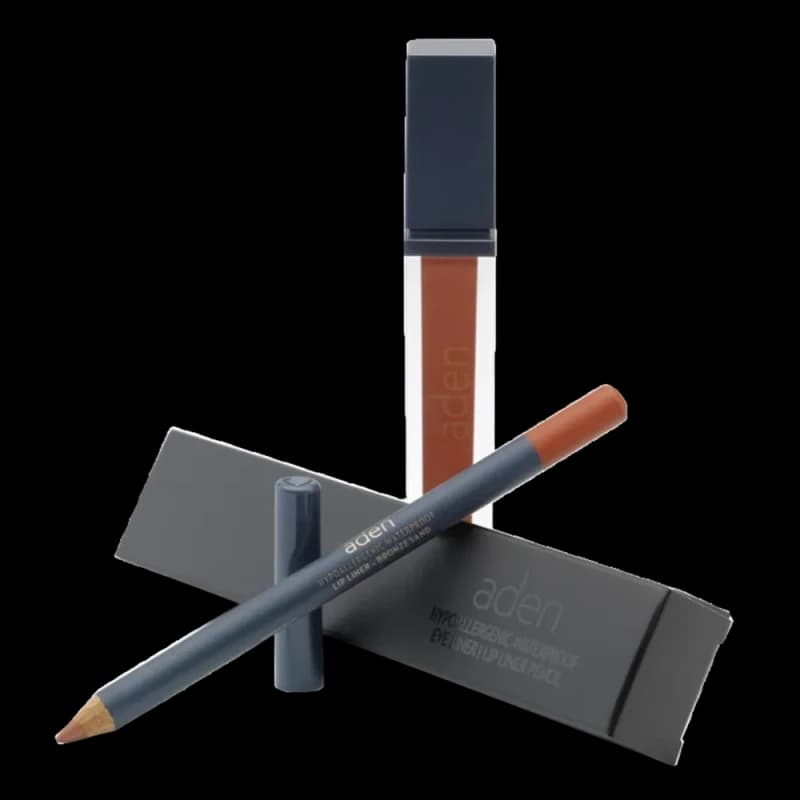 Жидкая помада для губ Aden Liquid Lipstick + Карандаш для губ Lipliner Pencil Set №16