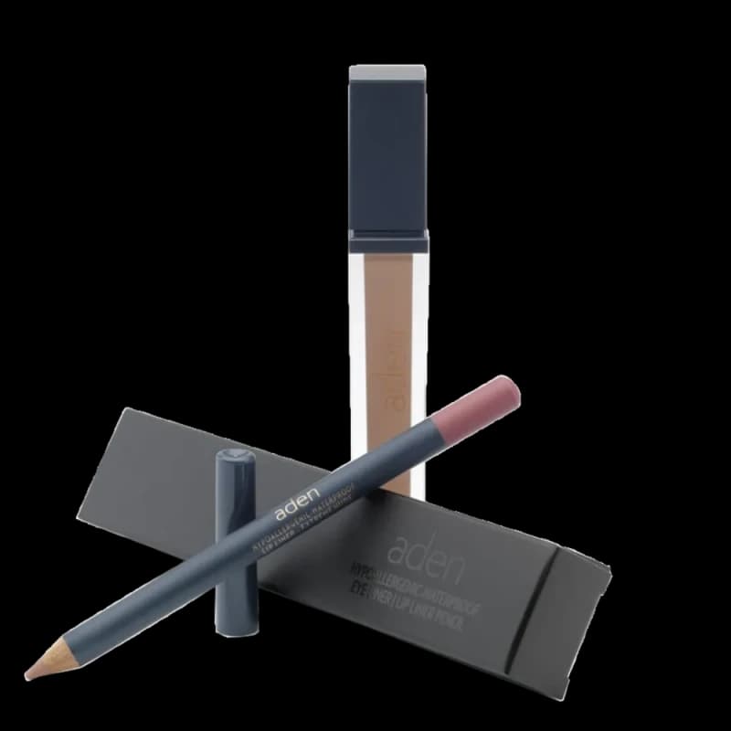 Жидкая помада для губ Aden Liquid Lipstick + Карандаш для губ Lipliner Pencil Set №15