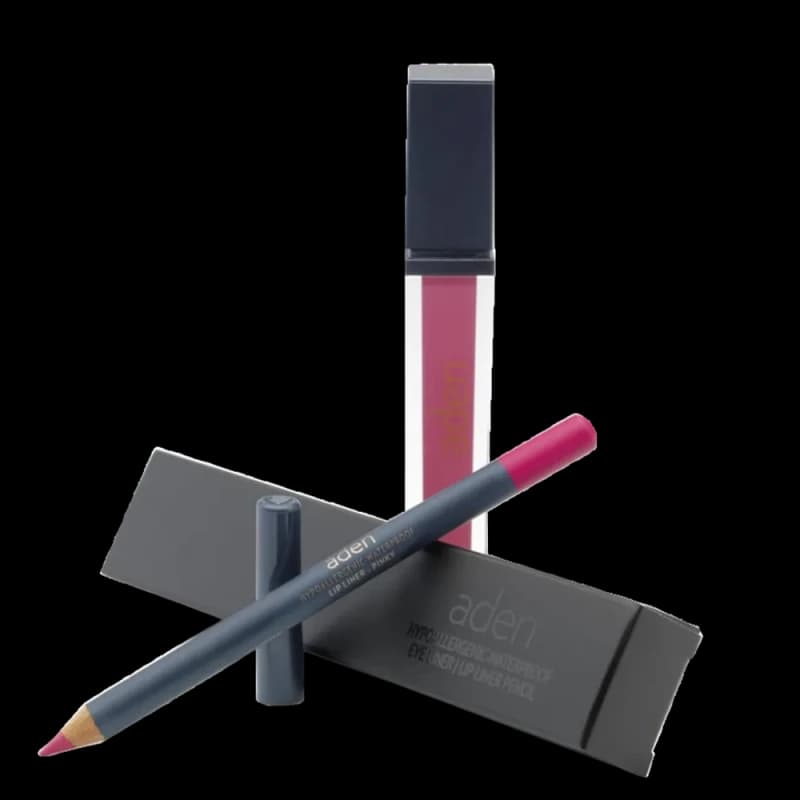 Жидкая помада для губ Aden Liquid Lipstick + Карандаш для губ Lipliner Pencil Set №17