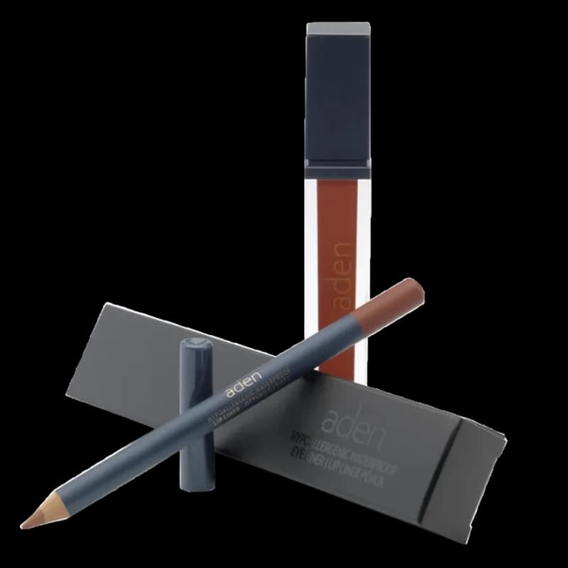 Жидкая помада для губ Aden Liquid Lipstick + Карандаш для губ Lipliner Pencil Set №18