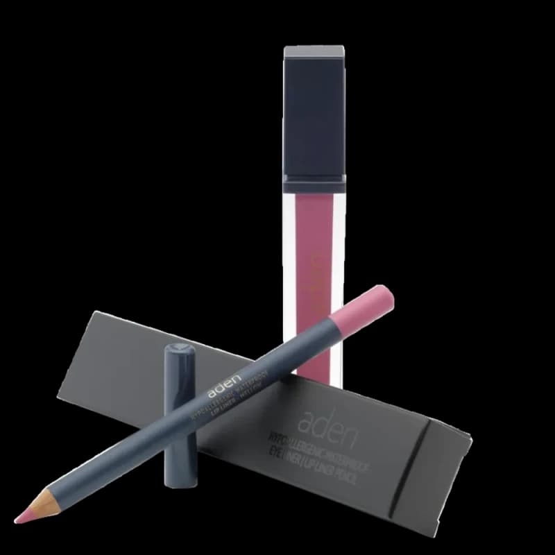 Жидкая помада для губ Aden Liquid Lipstick + Карандаш для губ Lipliner Pencil Set №20