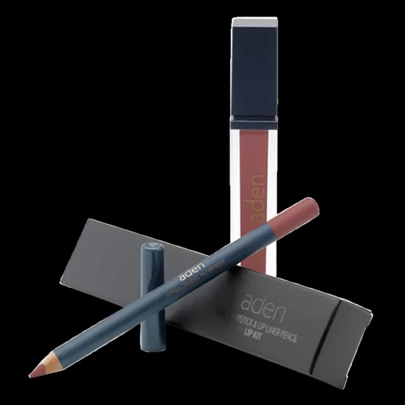 Жидкая помада для губ Aden Liquid Lipstick + Карандаш для губ Lipliner Pencil Set №22