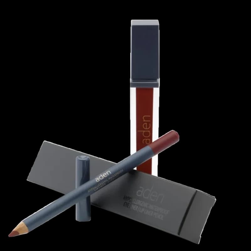 Жидкая помада для губ Aden Liquid Lipstick + Карандаш для губ Lipliner Pencil Set №23