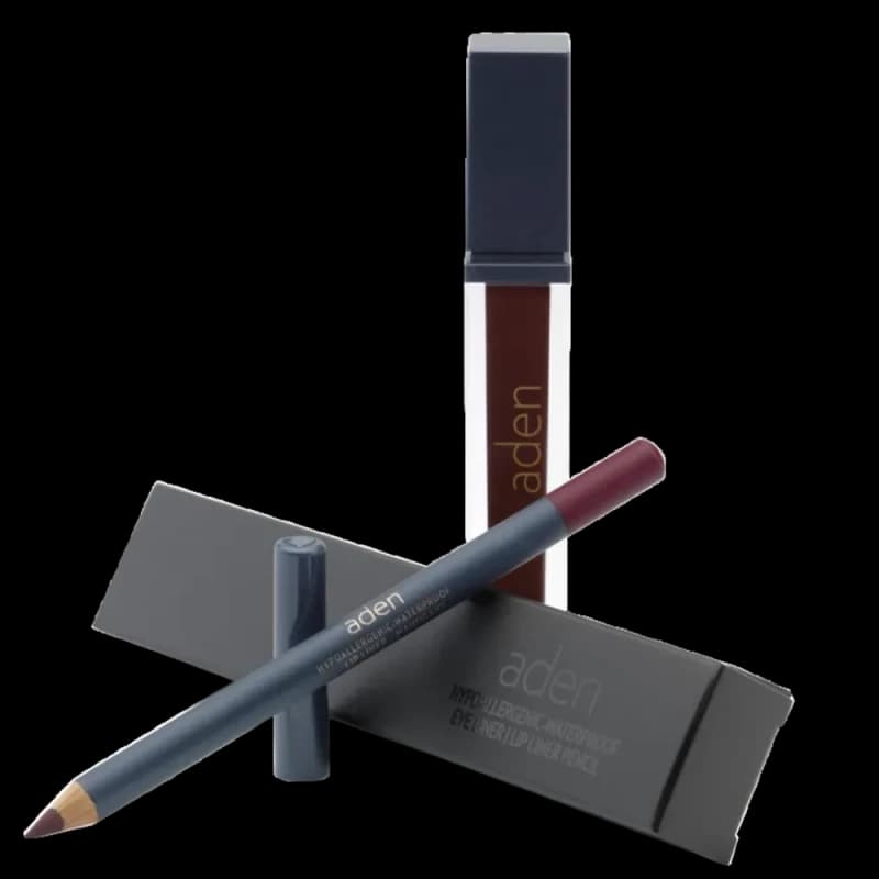 Жидкая помада для губ Aden Liquid Lipstick + Карандаш для губ Lipliner Pencil Set №24