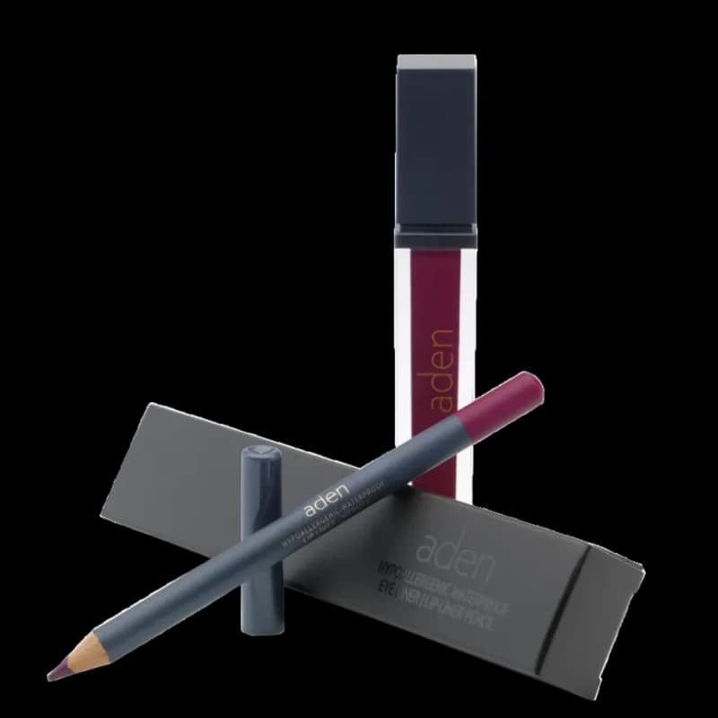 Жидкая помада для губ Aden Liquid Lipstick + Карандаш для губ Lipliner Pencil Set №27