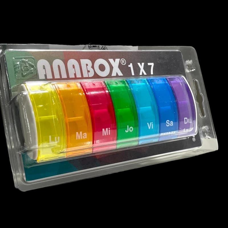 Anabox Органайзер для лекарств с 7 отделениями (утренний и вечерний прием) разноцветный