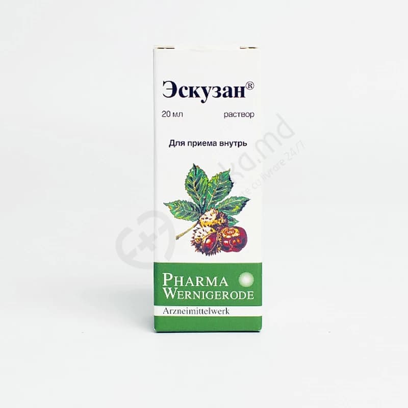 Эскузан, р-р д/приема внутрь 47.25мг/5мг/г, 20 мл
