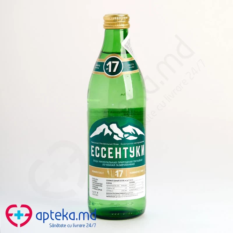 Минеральная Вода Ессентуки-17 в стекле, газ, 0,45 л