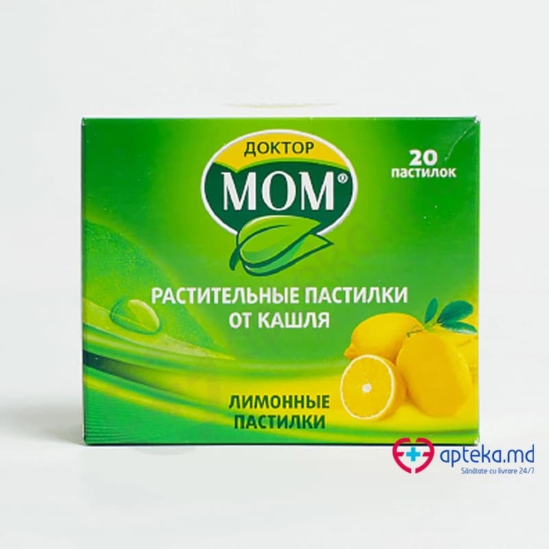 Доктор Мом леденцы от кашля вкус лимона, пастилки д/рассас, N4x5