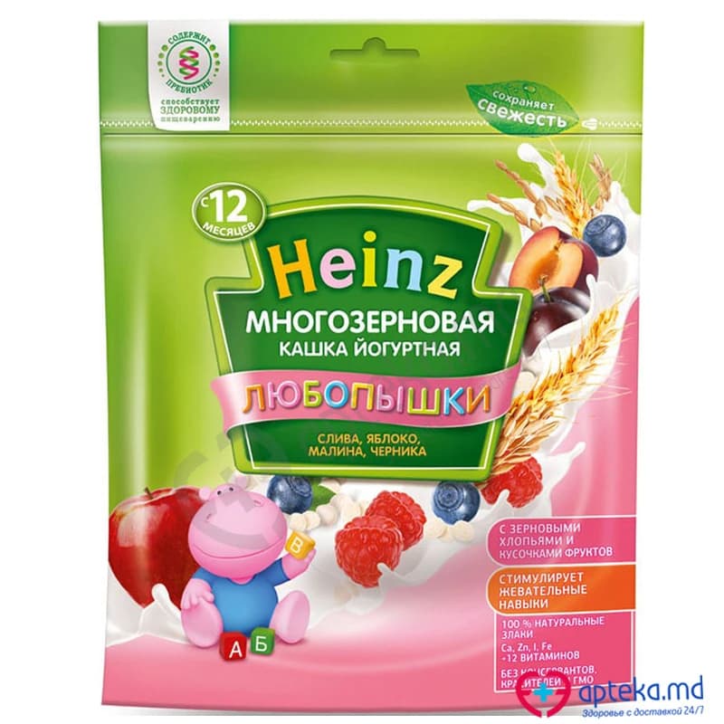 Каша HEINZ с йогуртом, фруктами, клубникой и черникой 200 г