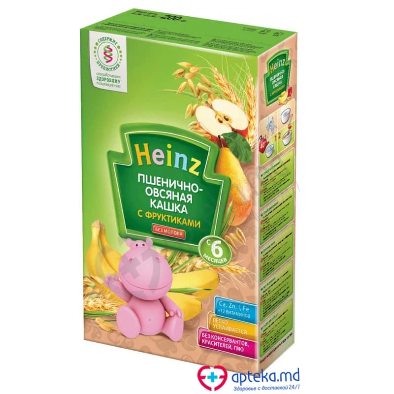 Каша HEINZ пшенично-овсяная с фруктами 200 г