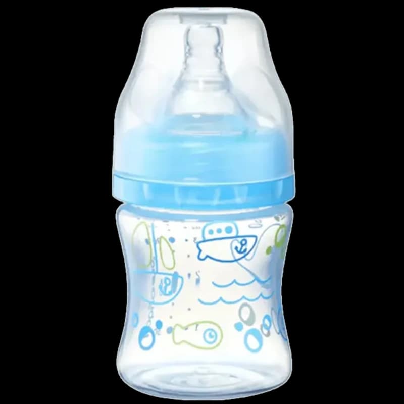 0402 03 Бутылочка для кормления с широким горлом Синяя BabyOno, 120 мл
