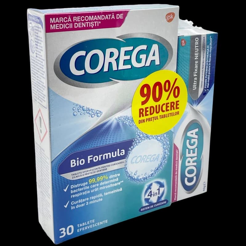 Корега Неутро Ультра фиксация 40г + Корега Таб. Био Формула N30