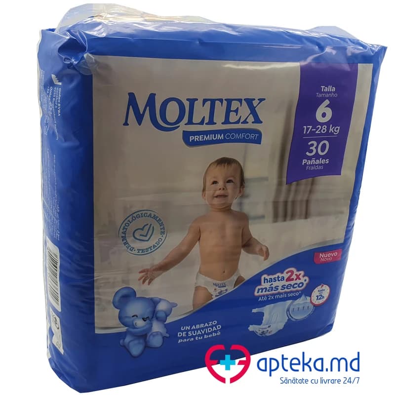 Подгузники детские Moltex (6) Premium Comfort XL размер 6, 17-28 кг, N30