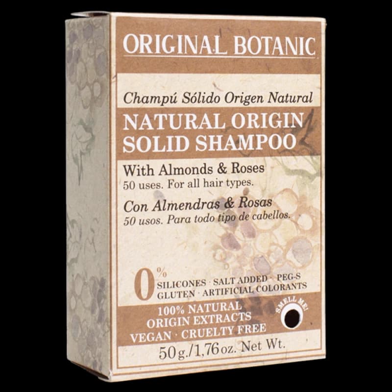 Original Botanic Шампунь для волос твердый натуральный Миндаль и Роза 50г