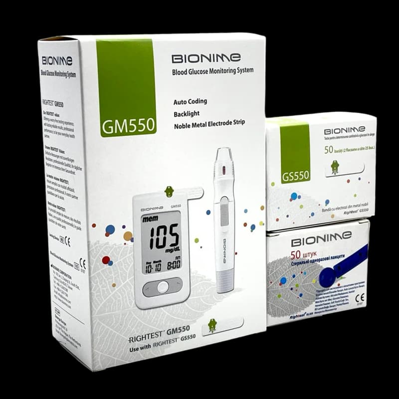 Набор для измерения глюкозы в крови Bionime GM550 + GS550(50) + GL300(50)
