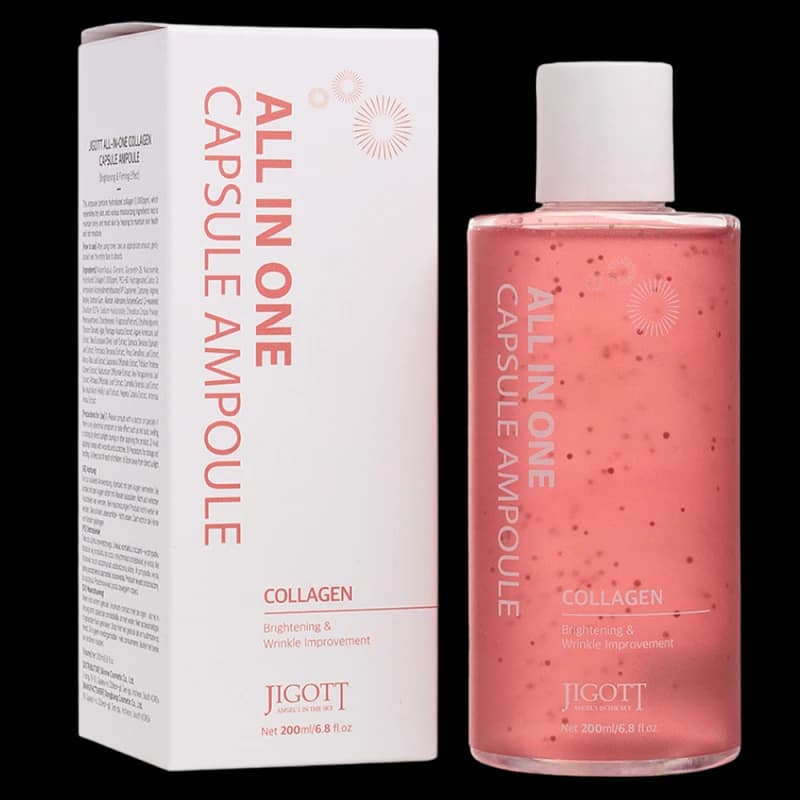Jigott Сыворотка для лица с коллагеном All In One Collagen Capsule Ampoule 200мл