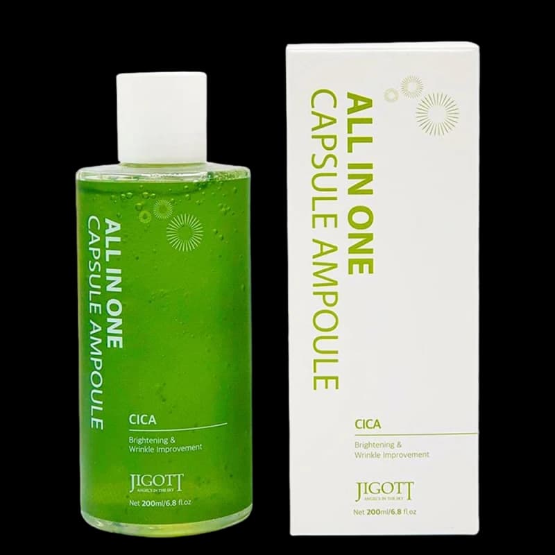 Jigott Сыворотка для лица с центеллой All In One Cica Capsule Ampoule 200мл