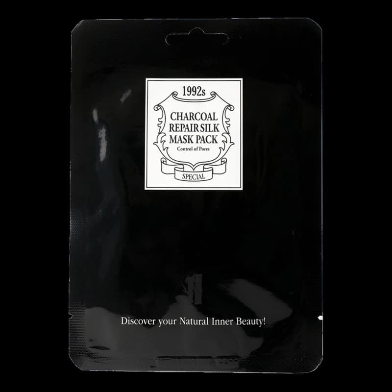 Chamos Маска тканевая с древесным углем CHARCOAL REPAIR SILK MASK PACK 23 мл