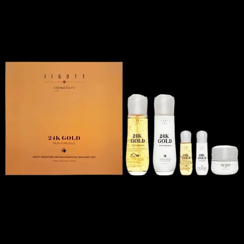 Jigott Набор для ухода за лицом с золотом Signature 24K Gold Essential Skin Care 3Set
