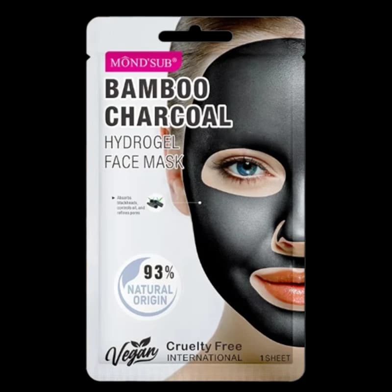 Mond'Sub Гидрогелевая маска для лица с бамбуковым углем Bamboo charcoal Hydrogel Face Mask 28 г