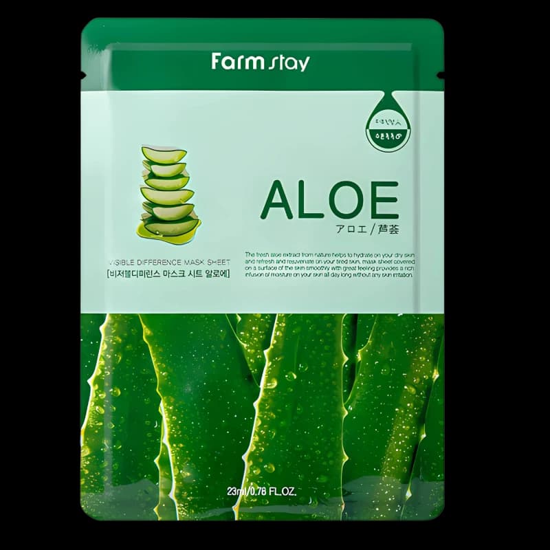 FARMSTAY Маска для лица алоэ вера VISIBLE DIFFERENCE MASK SHEET ALOE 23 ml