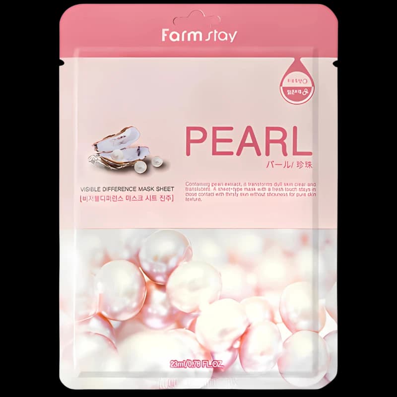 FARMSTAY Маска для лица с экстрактом жемчуга VISIBLE DIFFERENCE MASK SHEET PEARL 23ml
