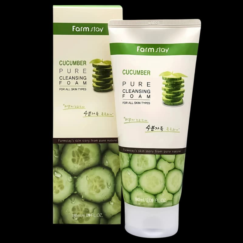 FARMSTAY Очищающая пенка с экстрактом огурца CUCUMBER PURE CLEANSING FOAM 180ml