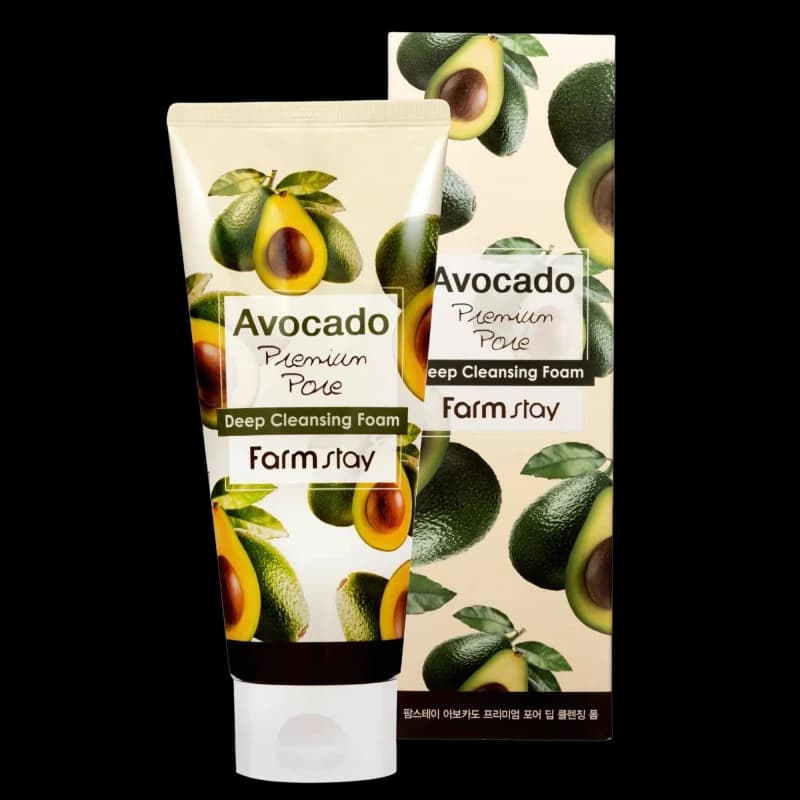 FARMSTAY Пенка для лица AVOCADO PREMIUM PORE DEEP CLEANSING FOAM 180ml