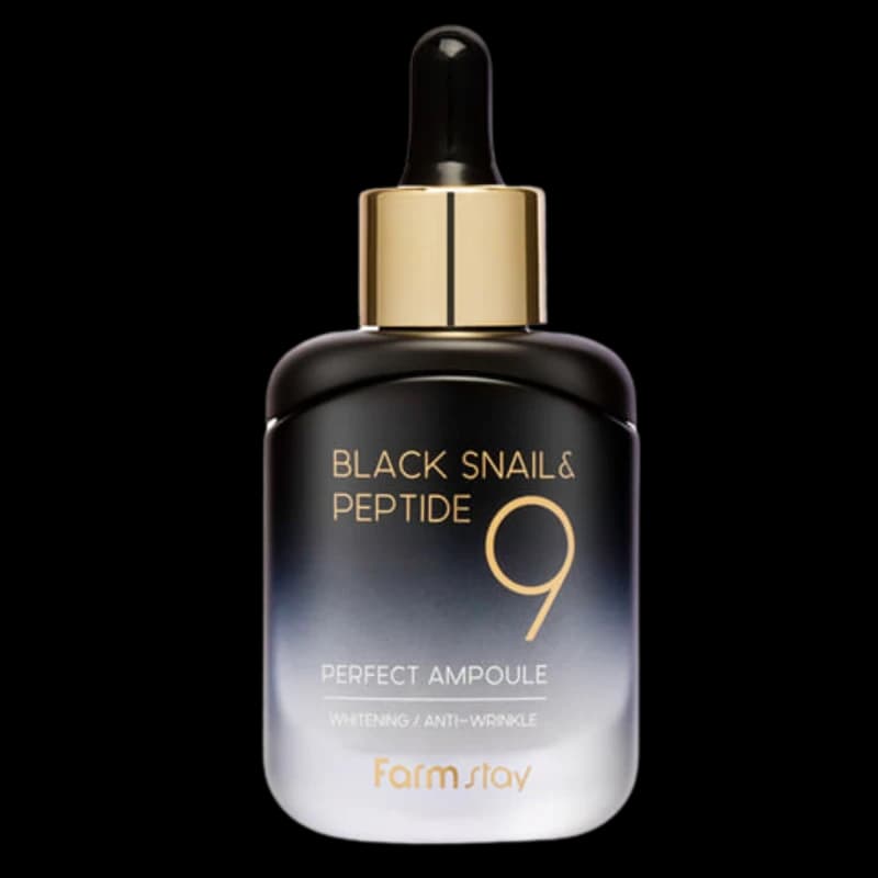 FARMSTAY Сыворотка с черной улиткой и пептидами BLACK SNAIL & PEPTIDE9 PERFECT AMPOULE 35ml