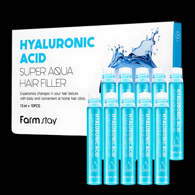 FARMSTAY Филлер для волос с гиалуроновой кислотой HYALURONIC ACID SUPER AQUA HAIR FILLER 13ml*10