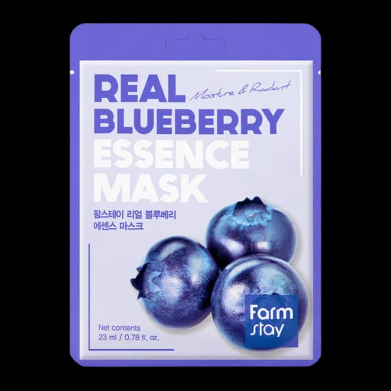 FARMSTAY Маска для лица с экстрактом черники REAL BLUEBERRY ESSENCE MASK 23ml