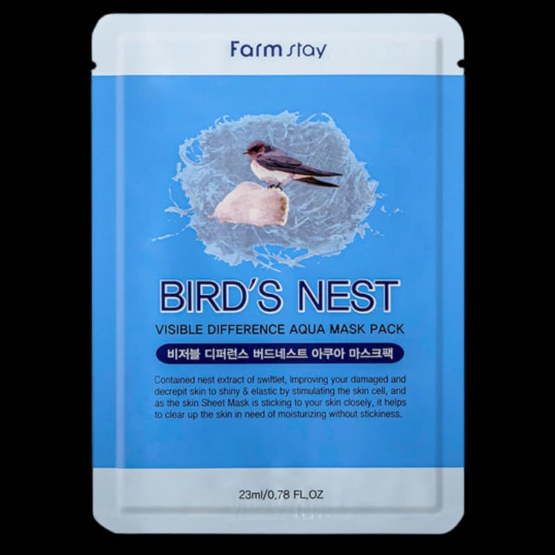 FARMSTAY Маска для лица VISIBLE DIFFERENCE MASK SHEET BIRDS NEST AQUA 23ml
