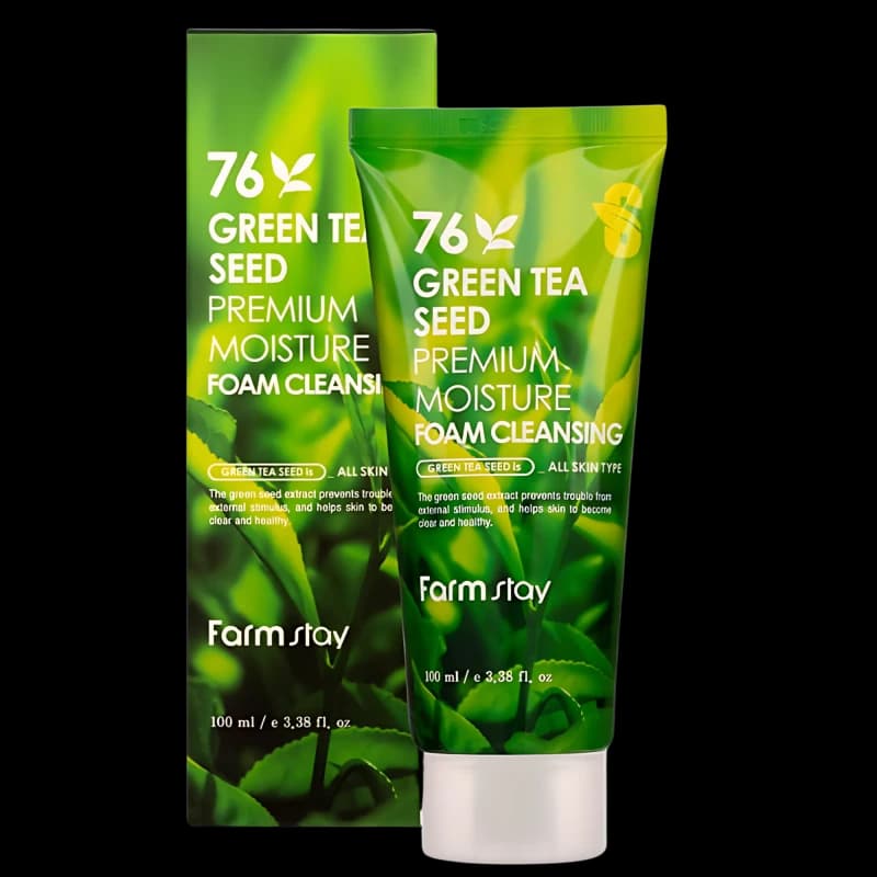 FARMSTAY Пенка для умывания Green Tea Seed Premium Moisture Foam Cleansing 100 мл