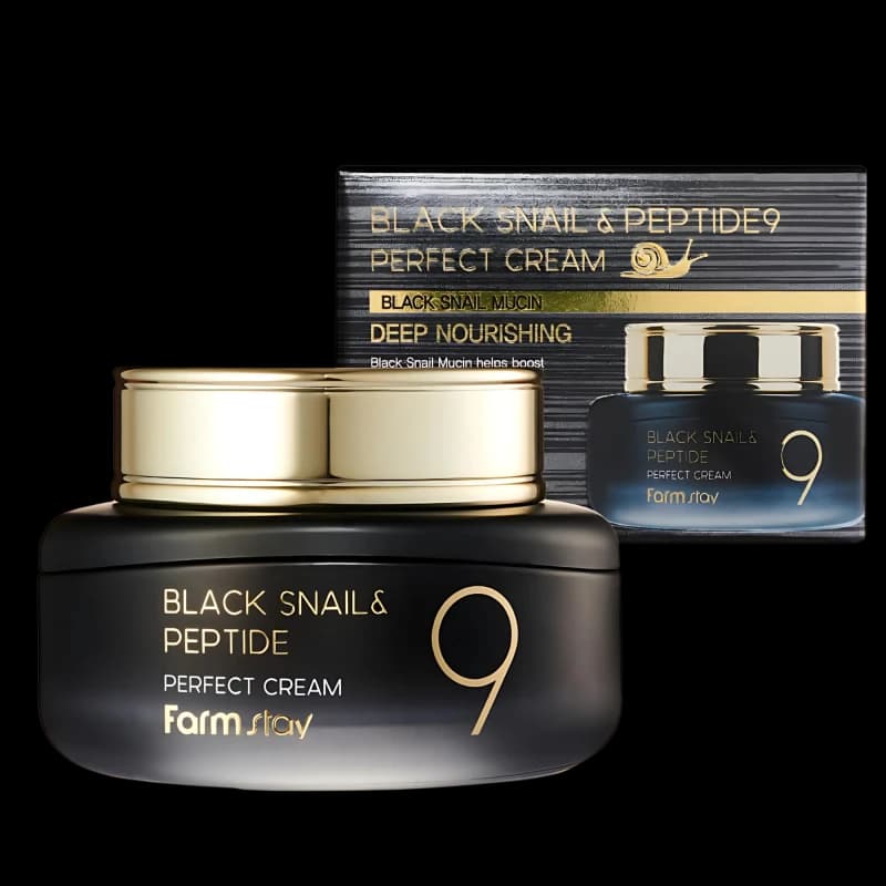 FARMSTAY Крем с муцином улитки и пептидами BLACK SNAIL&PEPTIDE9 PERFECT CREAM