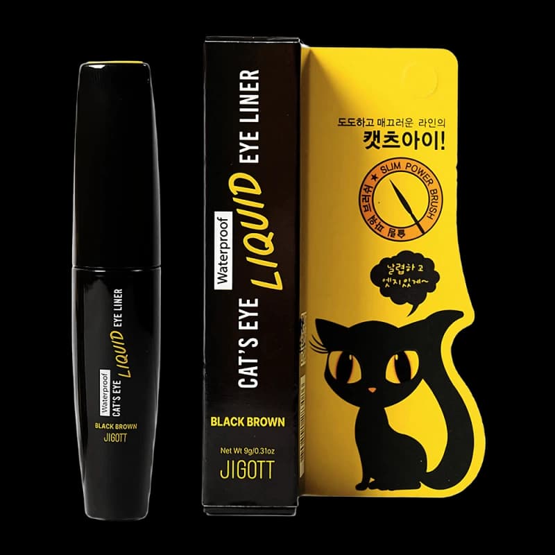Jigott Водостойкая жидкая подводка Cat's Eye Waterproof Liquid Eyeliner(Deep Brown) 9 g