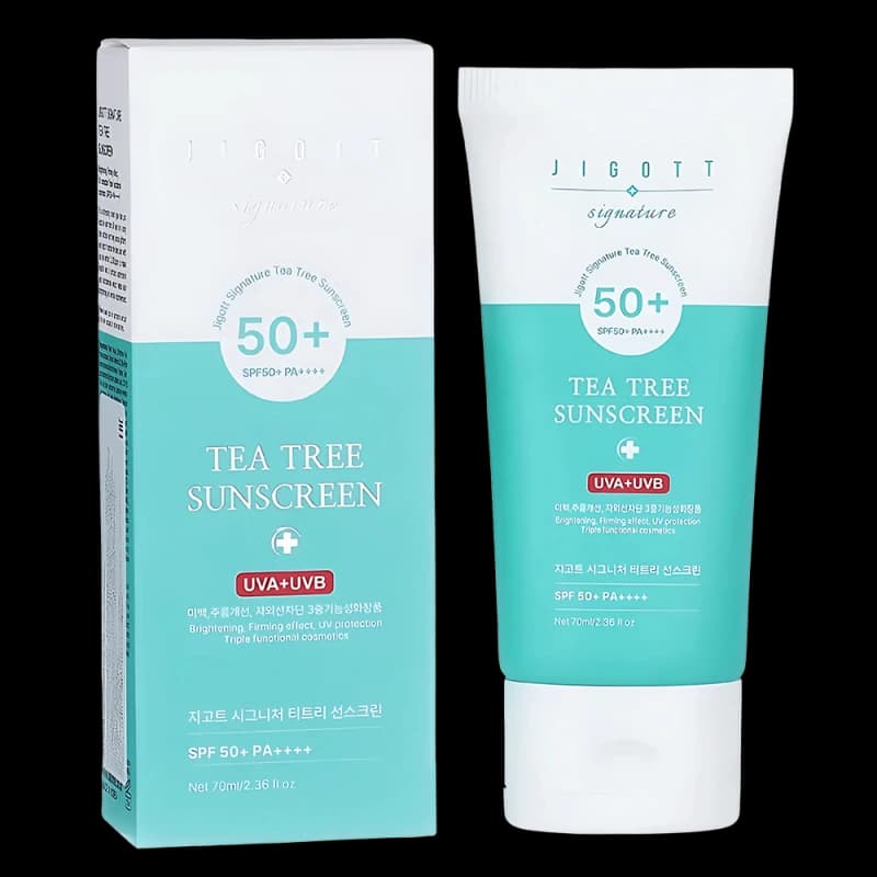 Jigott Солнцезащитный крем с чайным деревом Signature Tea Tree Sunscreen SPF50+ 50 ml