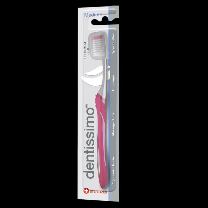 Periuta de dinti Dentissimo Medium Roz