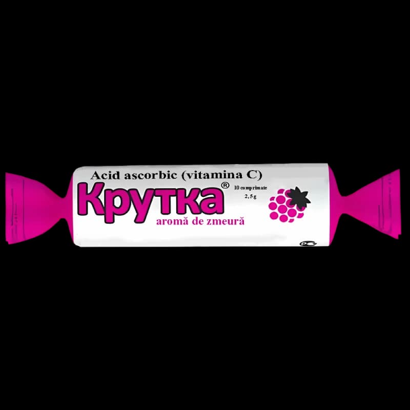 Аскорбиновая кислота с сахаром и глюкозой (малина) табл 25 мг "Крутка" N10