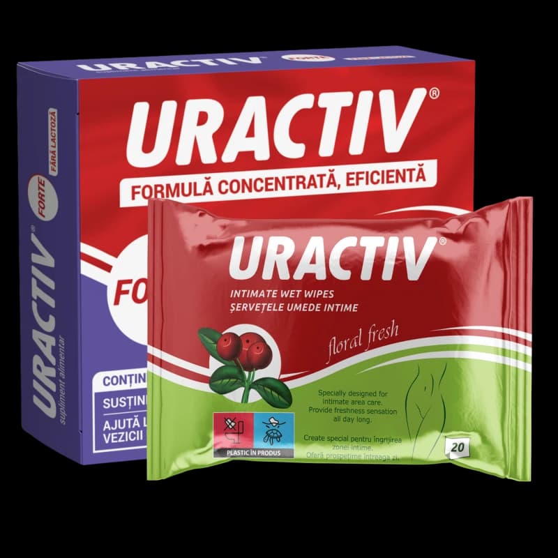 Урактив Форте без лактозы капс N10 + салфетки интимные в подарок